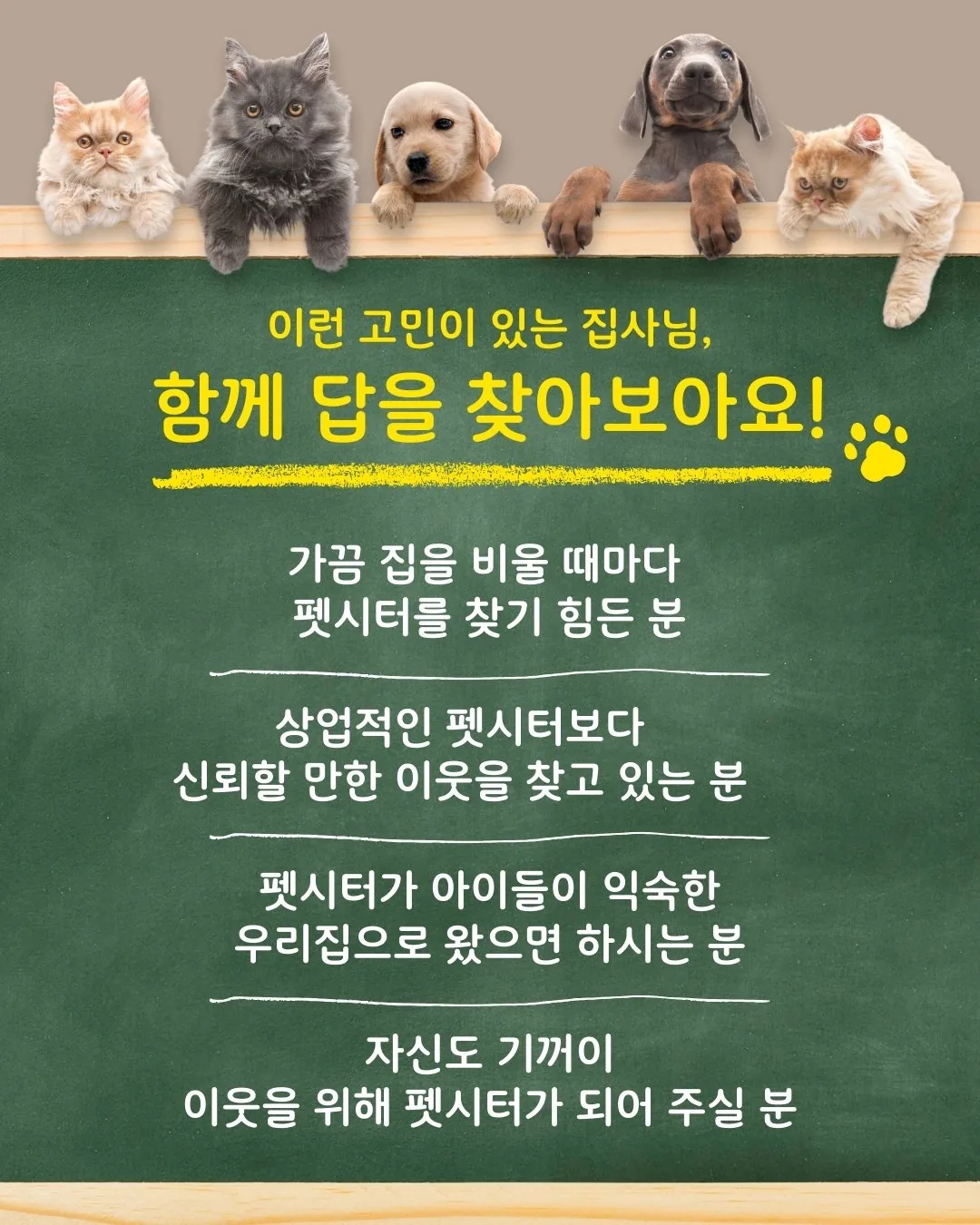 반려동물 공동 탁아, 함께 이야기해봐요! 이미지 1