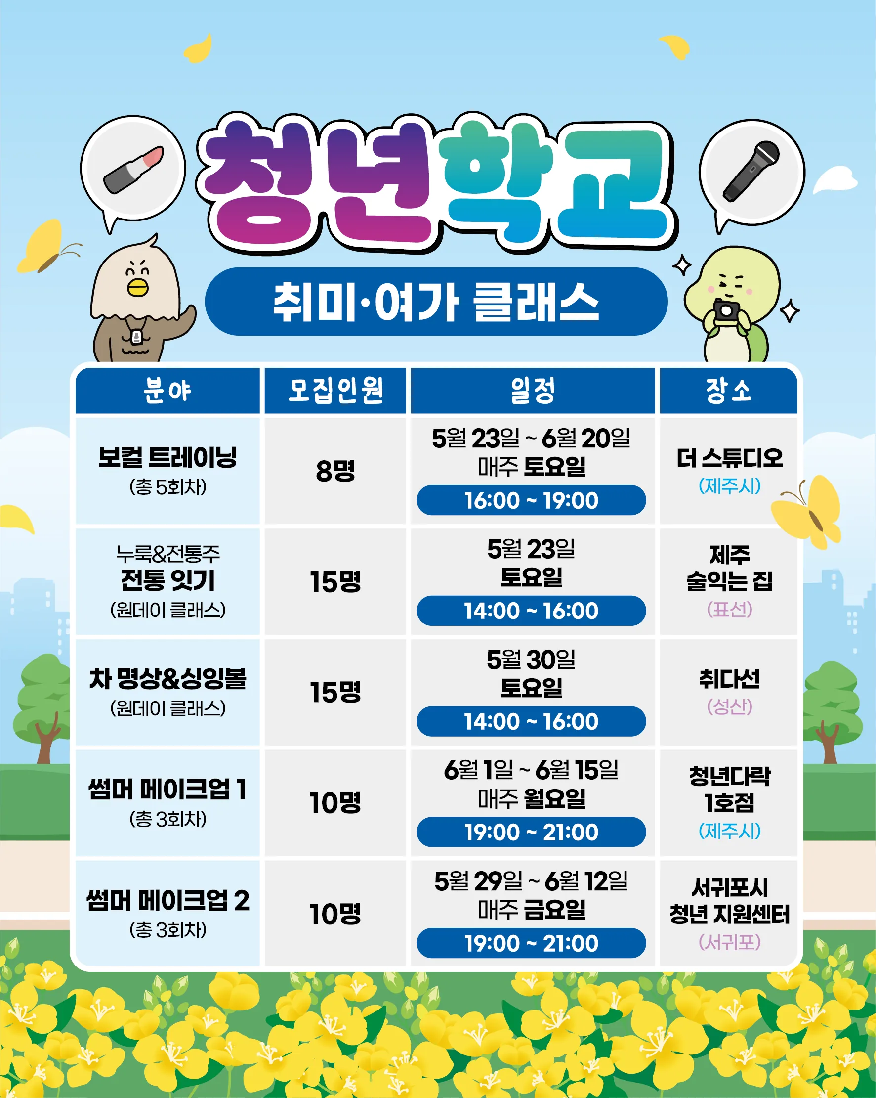 [제주청년센터] 청년학교 2차 모집 이미지 1