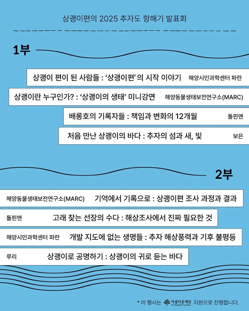 [상괭이편의 2025 추자도 항해기 발표회] 기록되지 않았던 바다 : 상괭이를 찾아서 이미지 1