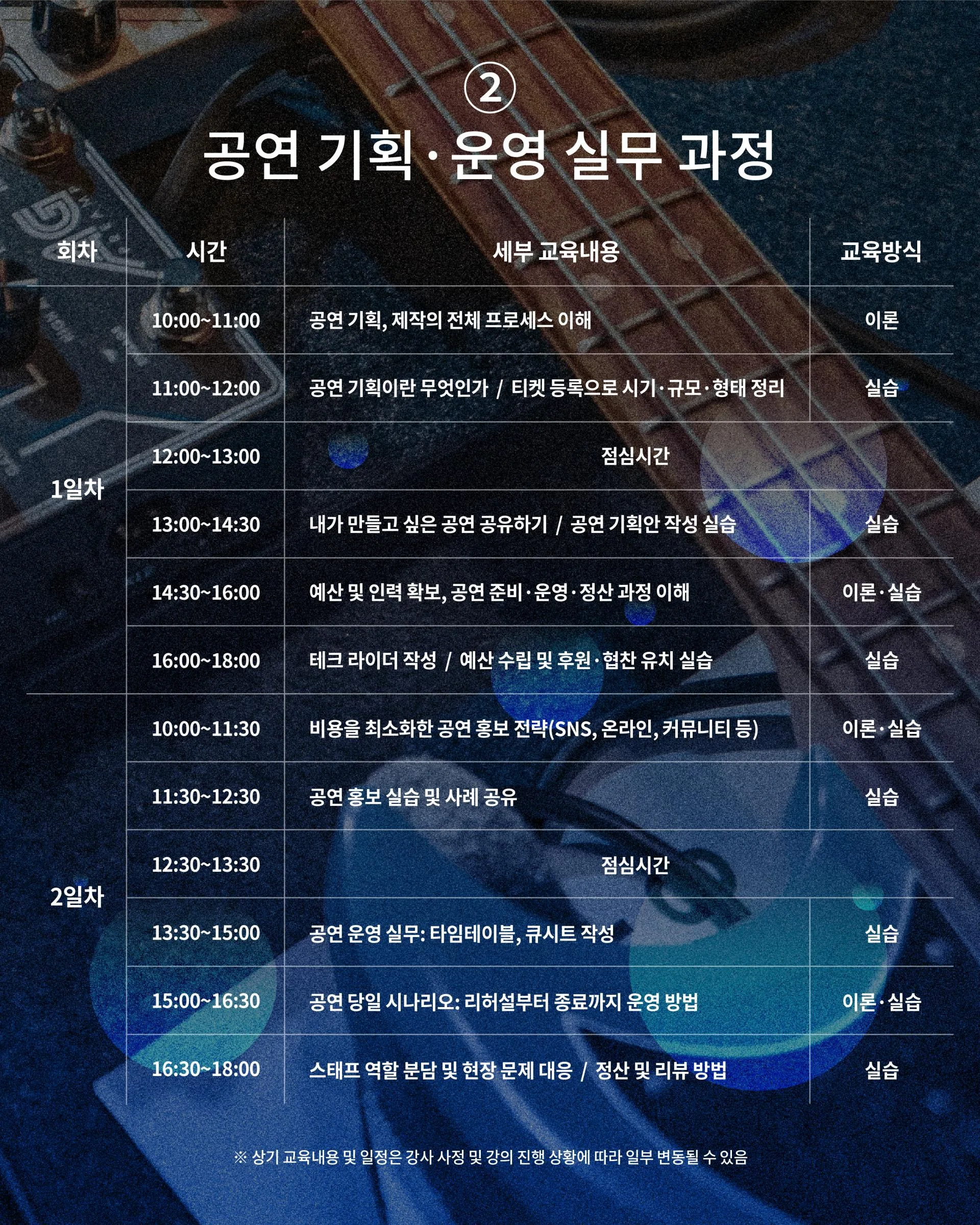 [제주콘텐츠진흥원] 제뮤아카데미 정규과정 '작은 공연의 모든 것!' 참가자 모집 (~8/13) 이미지 1