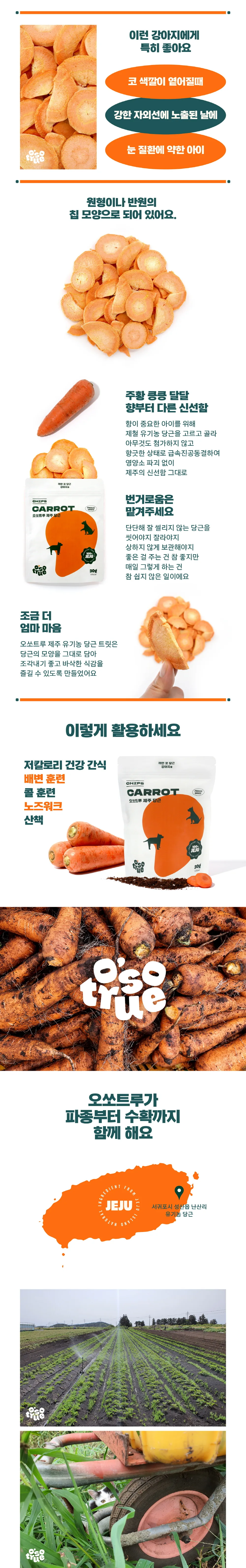 [오소트루] 제주 당근 칩 동결건조 트릿 30g